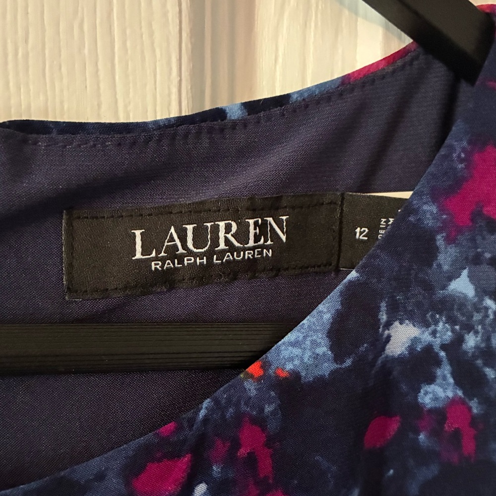 EUC Ralph Lauren Print Twist-Front Jersey Dress Sz 12 - Picture 6 of 6